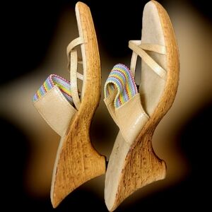 Italian Shoemaker Cork Open Toe Heels